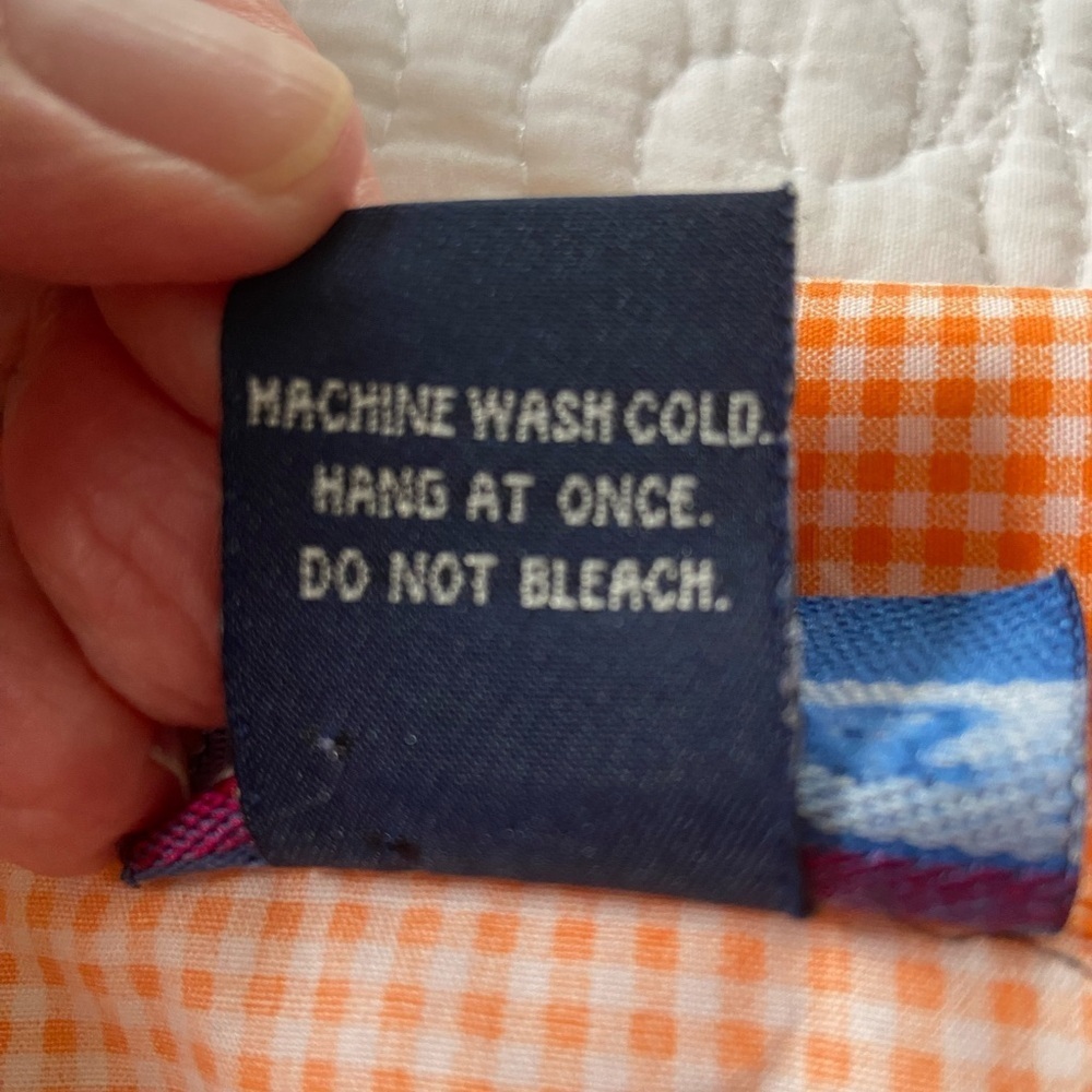 Las Olas Orange and White Gingham Button Down Shirt Cottagecore Cabincore Retro - Picture 6 of 14